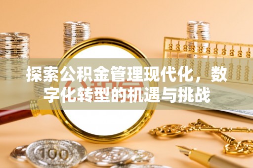 白云探索公积金管理现代化，数字化转型的机遇与挑战