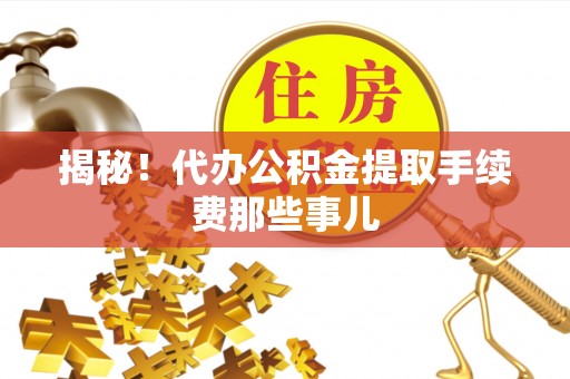 白云揭秘！代办公积金提取手续费那些事儿